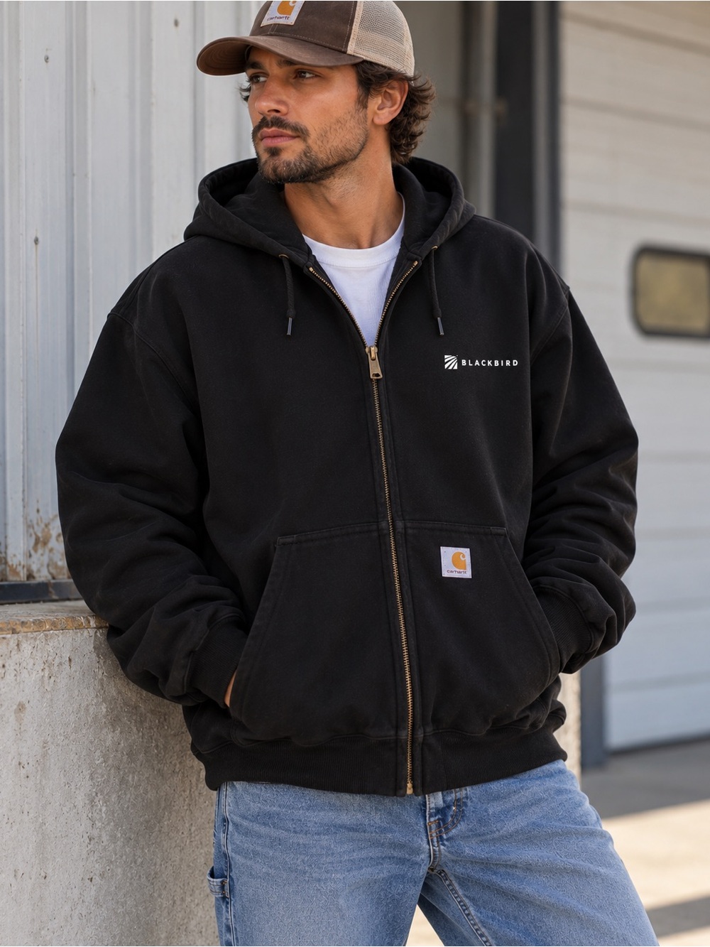 Carhartt Black Full Zip Hoodie Men’s 3XL Made in USA Blackbird Workwear